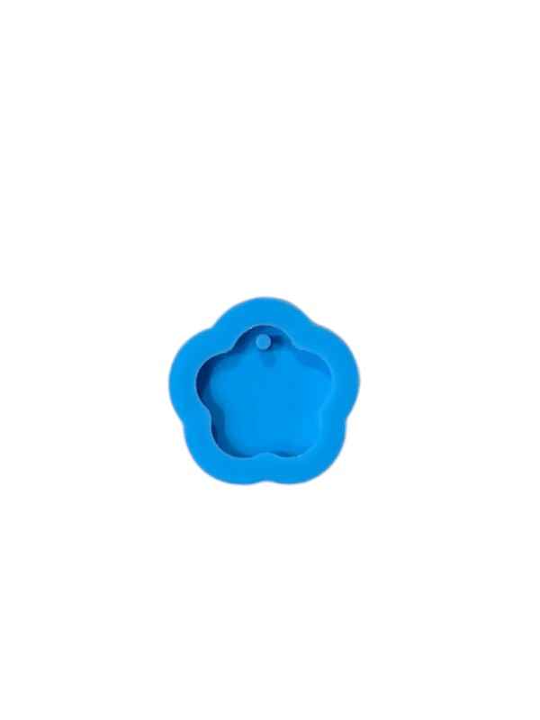 Flower Border Keychain Blue Mould